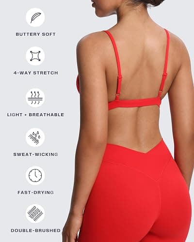 Aoxjox Women's Workout Deep V Adjustable Sport Bras Fitness Serena Bra Yoga Crop Tank thumbnail 5