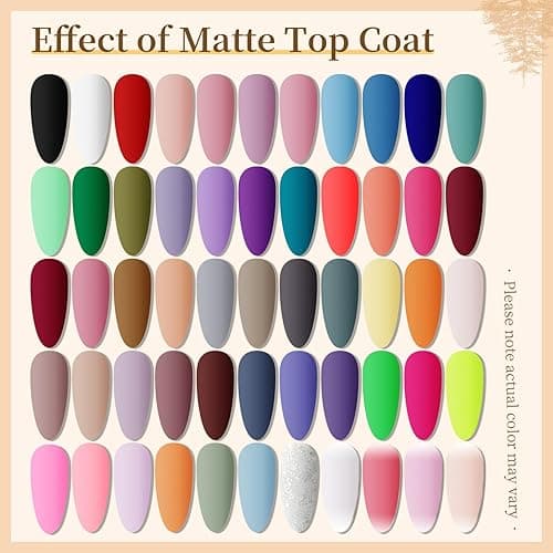 JODSONE 60 PCS Gel Nail Polish Set with 5 Bottles of Base and Glossy Matte Top Coat Soak off Gel Nail Set Suitable for All Seasons Gifts thumbnail 9