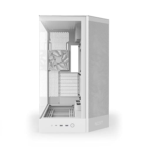 NZXT H9 Flow (2025) – Large Dual-Chamber ATX Mid-Tower Airflow PC Case – Includes 3 x 140mm & 1 x 120mm Fans – 420mm Radiator Support – Tempered Glass – Back-Connect Ready – White thumbnail 2