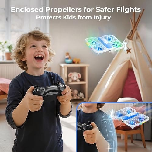 HOFMOC Mini Drone for Kids 8-15, Indoor Drones Gifts for Boys 8-12, Boys Toys Age 8-10, Beginner Drones with Propeller Protection, Throw to Go, Altitude Hold, 3D Flips and Headless Mode thumbnail 3