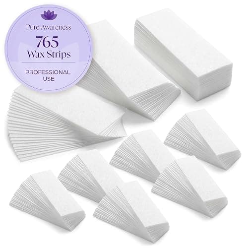 765 Professional Wax Strips for Waxing – Tear-Resistant Fabric Hair Removal Strips – 225 Large & 540 Small – Reusable for Warm Wax & Sugar Paste – Face, Body & Intimate Areas - Image 1