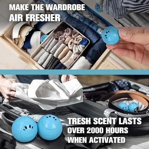 MAXIMILIAN Shoe Deodorizer Balls 8pcs Professional Shoe Fresheners Balls Foot Odor Eliminator Odor-Fighting Freshener for Neutralizing Odor and Refreshing Sneaker Shoes, Wardrobe, Bags, Blue thumbnail 6