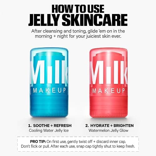 Milk Makeup Skincare Jelly Gift Set – Hydrating + Brightening Face Serums and Blush + Lip Stain in pH-Adaptive Pink – Two Full Size Serum Sticks .21oz + Travel-Friendly Jelly Tint (pHreeze) .17oz thumbnail 8