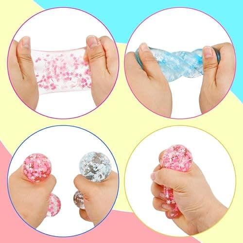 Fidget Toy Stress Cube- 4 Pack Sensory Squeeze Toys, Slow Rising Squishy Cube Filled with Thick Substance and Snowflakes Crafts, Anxiety Stress Relief Calming Tool for Adults and Kids thumbnail 6