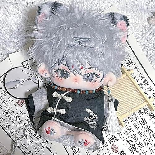 niannyyhouse 20cm Doll Clothes Coat Vest Accessories Hanbok Sets 8in Plush Doll Dress Up (Black) thumbnail 2