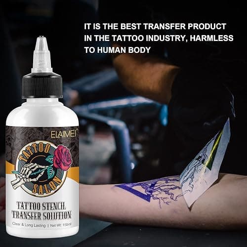 Tattoo Stencil Transfer Gel Solution, 150ml Professional Tattoo Stencil gel Fresh Stuff Stencil Transfer Cream Gel for Tattooing Tranfer Paper Machine Soap tattoo Supplies - Clear & Long-Lasting thumbnail 3
