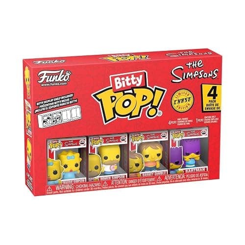 Funko Pop! Bitty: Simpsons - Maggie Simpson, Homer Simpson, Barney Gumble, and A Surprise Mystery Mini Figure - 0.9 Inch (2.2 Cm) - The Simpsons Collectable - Stackable Display Shelf Included - Image 1