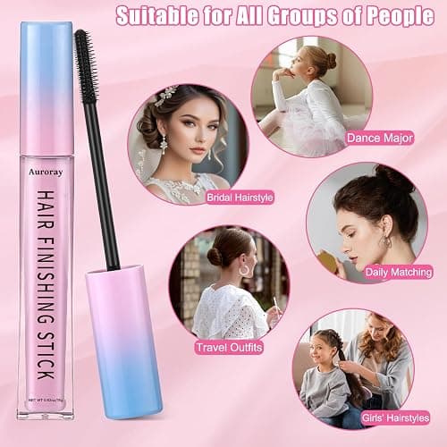 5Pcs Hair Finishing Stick Gel with 3pcs Slick Back Brush,Flyaway Hair Tamer Stick Styling Wand Gel for Smooth Frizz, Style Edges (0.53 oz/one) thumbnail 2