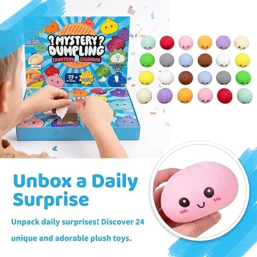 Fanskaty 24Pcs Dumpling Mystery Box,Dumplings Squeeze Stress Balls for Adults,Soft and Squeezable Stress-Relieving Dough, Birthday Gifts (24Pcs-A) thumbnail 4
