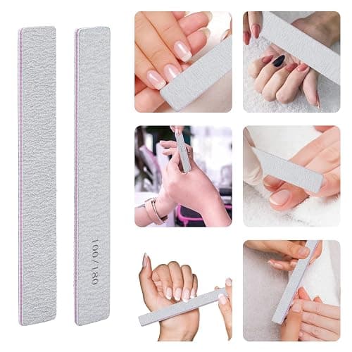25 Pcs Nail Files for Acrylic Nails and 50 Pcs Mini Buffer Block File, 100/180 Grit Nail Buffer Double Sides Emery Boards Fingernail Files thumbnail 5
