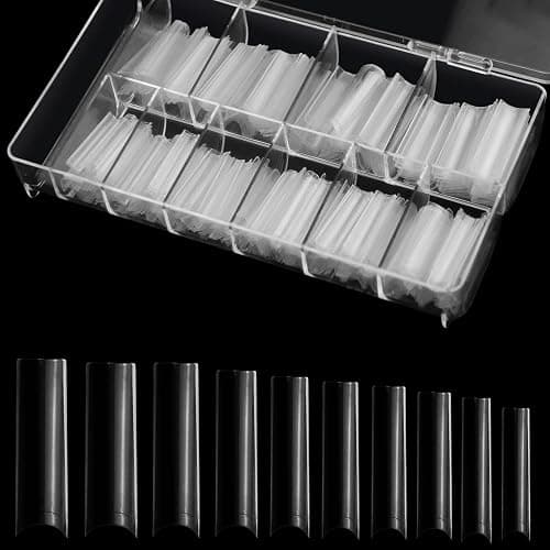 No C Curve Square Nail Tips XXL，Acrylic Nail Tips Square,SITELENABY 500 pcs Clear Fake Nails for Nail Salons,Nail Tech Must Have thumbnail 4