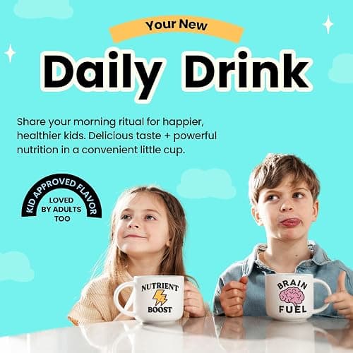 Kiid Coffee - 99.9% Caffeine-Free Organic Coffee for Kids - As Seen on Shark Tank - 12 Vitamins & Minerals, 4g Prebiotics, 0g Sugar - Non-GMO & Gluten-Free - Healthy Snack - Caramel - 12 Servings thumbnail 7