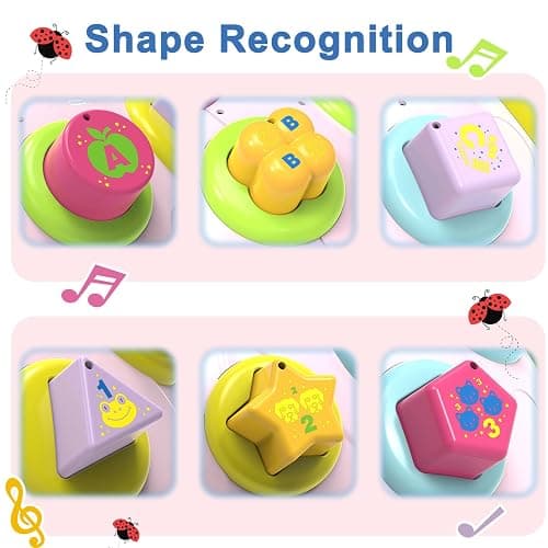 Baby Musical Ladybug Crawling Toys,Baby Toy 6-12 Months with Light-up Music, Early Educational Learning Montessori Toy, Infant Gift Toys for 7 8 9 10 11 Months 1-2 Years Old Newborn Girls (Pink) thumbnail 7
