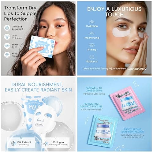 Milk Skin Care Sets & Kits - Teenage Girls Gifts - Milk Skincare Set for Teen Skincare - Gifts For Women - Travel Skincare Set Daily Face Care - Deep Hydrating Smoothing 23PCS thumbnail 2