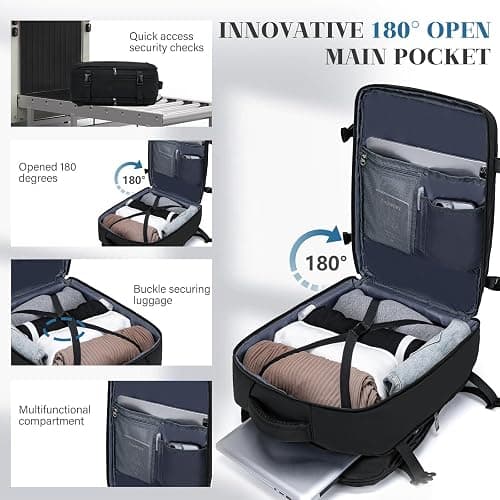 Bagage Cabine 45x36x20 pour Easyjet Sac À Dos Voyage Cabine Avion 30L Sac 45x36x20 Bagage a Main Avec Compartiment Séparé pour Ordinateur Portable 15,6 Pouces Avec Pochette Antivol thumbnail 5