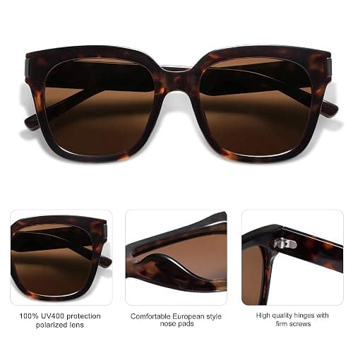 SOJOS Polarized Sunglasses for Women Men Trendy Square Large Sun Glasses SJ2149 thumbnail 6