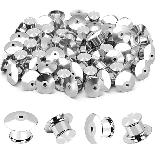 40PCS Locking Pin Back Locking Pin Keeper Clasp, Metal Pin Backing for Brooch Enamel Lapel Pin Lock - Image 1