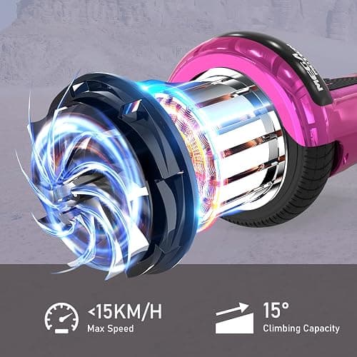 MEGA MOTION Hoverboard 6.5 inch with Hoverkart for children and teenagers, self-balancing Eclectic Scooter easy to control, non-slip, LED lights, Bluetooth speaker. thumbnail 5