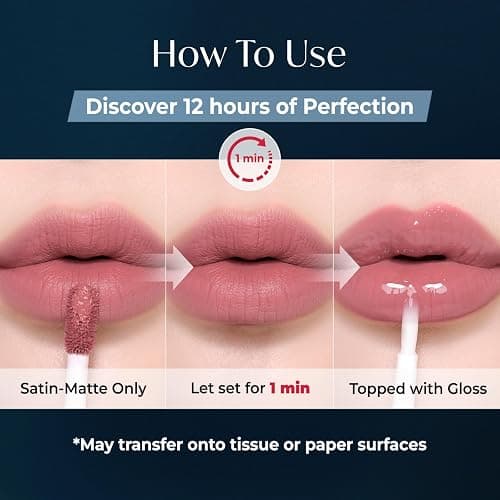 Laka Perfect Twin Lip - Dual-Ended Matte Liquid Lipstick & Clear Gloss | Transfer Proof Color | High Pigmented Lightweight Non-Sticky | Korean Makeup | #902 Busy Coral (Soft Coral Pink), 0.31oz thumbnail 3