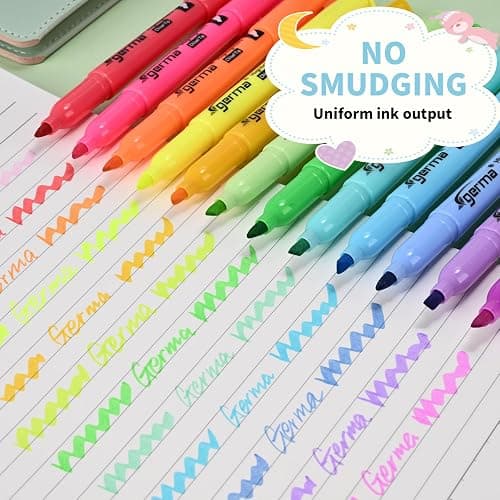 Cgerma Highlighters Assorted Colors Set, 12 Pack, Chisel Tip Bright Colors, Dry Quickly Colored Highlighters for Journaling, Study Notes, School Office Supplies thumbnail 7