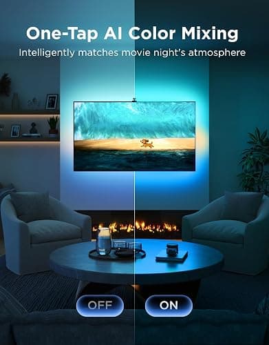 Govee TV Backlight 3 with Dual 4MP Lens, TV Lights Sync to 55-65 Inch TVs | RGBWIC LED Strip Lights for Movie Night, Smart AI Color Filter, App & Voice Control, Compatible with Matter, 60LEDs/m, 11.8ft thumbnail 4