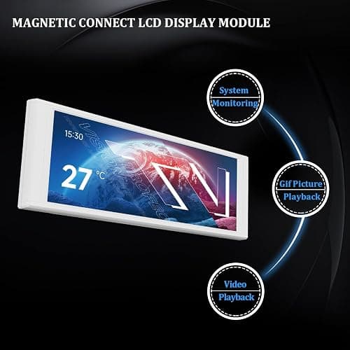 Thermalright TV LCD White Display Screen-Magnetic Suction,6.86" IPS Panel | 1280x480 Resolution for Static/Dynamic Image Switching, can be Paired with a Chassis/CPU Liquid Cooler(White) thumbnail 2