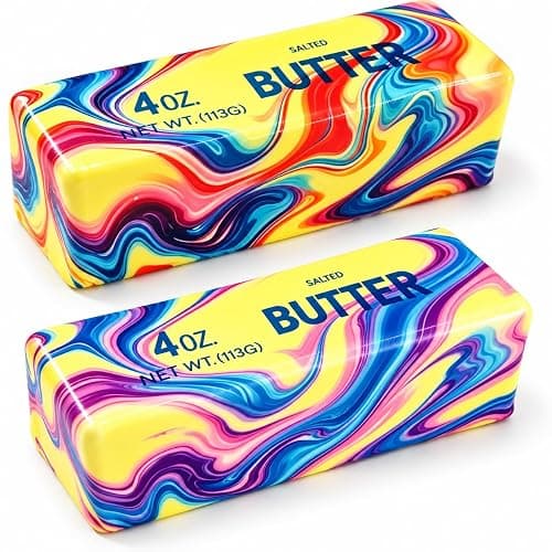 2Pcs Squeeze Butter Toy, Slow Rising Squishy with Rainbow Wave, Dumpling Stress Balls, PU Materia Fidget Toys for Party Favor or Office - Image 1