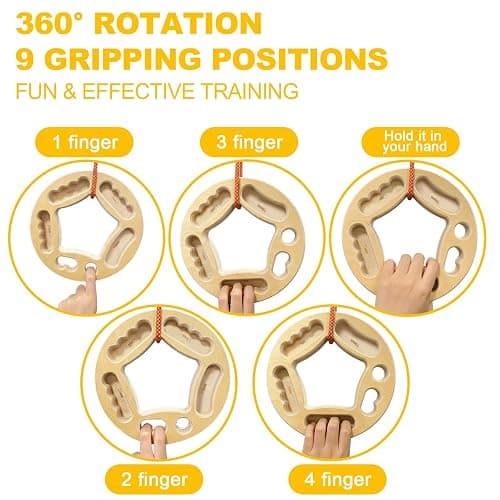 POWER GUIDANCE Hangboard Fingerboard Climbing Grip Strength Training Indoor and Outdoor Double-Sided Non-Slip Portable thumbnail 4