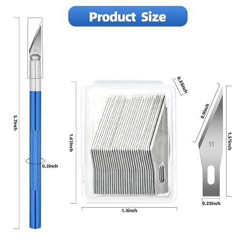3 PCS Exacto Knife, Hobby Knife, Craft Knives with 30 PCS Spare Exacto Knife Blades(#11),Profession Craft Knifes for Crafts, Arts, Modeling, Scrapbooking, Stencil By XEKIGU, AK0103 thumbnail 2