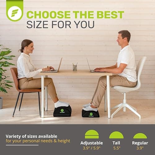 ErgoFoam Foot Rest for Under Desk at Work - Premium Under Desk Footrest - Desk Foot Rest for Lumbar, Back, Knee Pain - Ergonomic Foot Stool Under Desk (Black, Mesh) thumbnail 5