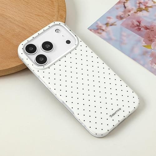 inewateri Compatible for iPhone 17 Pro Case with Cute Fashion Polka Dot Aesthetics Design Simple Cases for Soft TPU Slim Protection Cover-White thumbnail 4