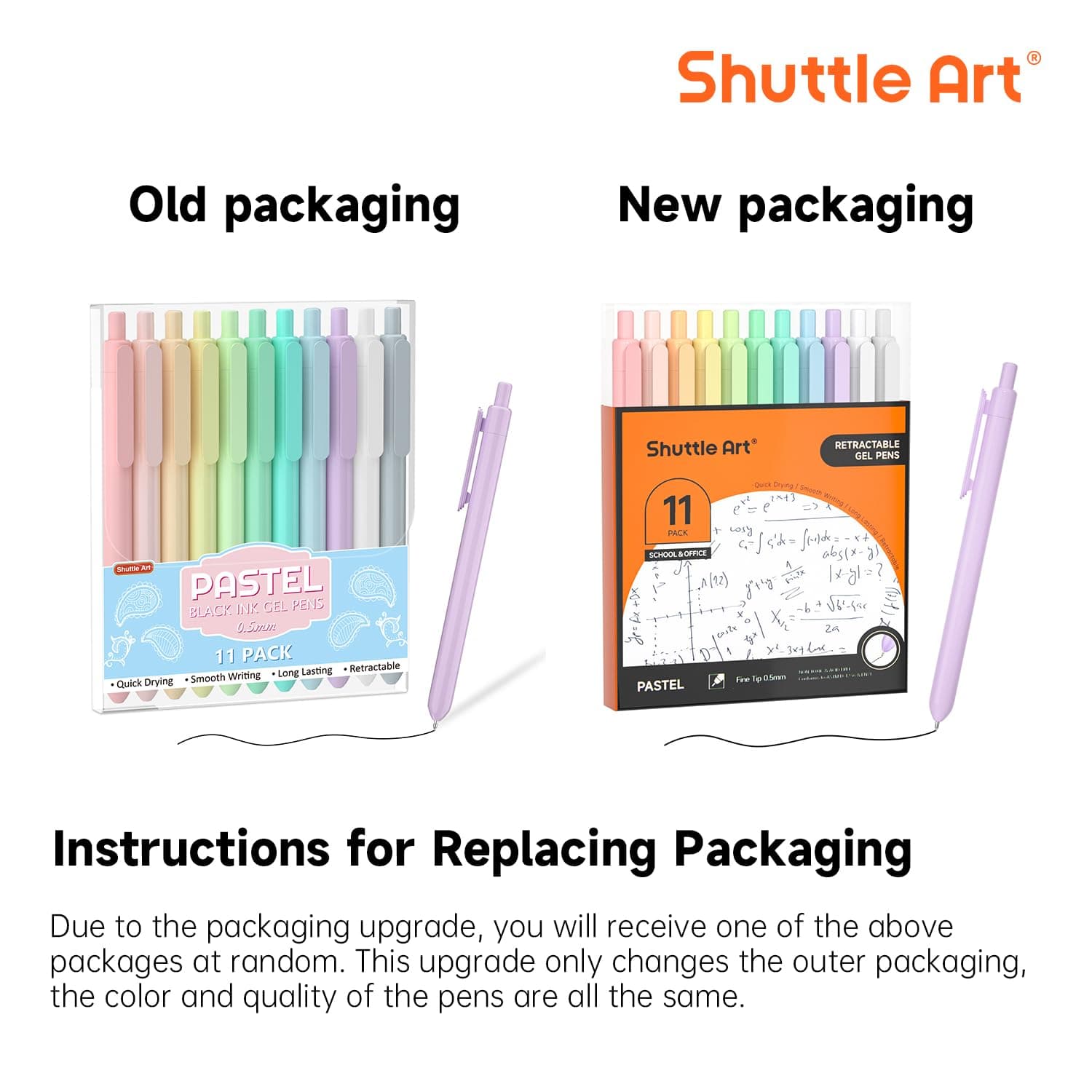 Shuttle Art Retractable Gel Ink Pens, 11 Pack Black Ink Pens, Cute Pens 0.5mm Fine Point for Writing Journaling Taking Notes School Office Home thumbnail 8