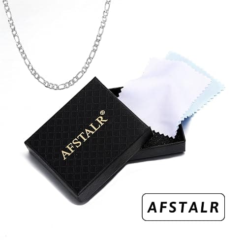 AFSTALR Chaine Figaro 1+3 Homme Cubaine Chaine en Acier lnoxydable Argent Colier 5mm Largeur thumbnail 7