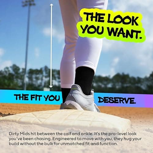 Dirty Mids Original The Essentials Baseball Pants – Pro Fit, Anti-Slip Waistband – White, Black, Grey – XS to XL thumbnail 6