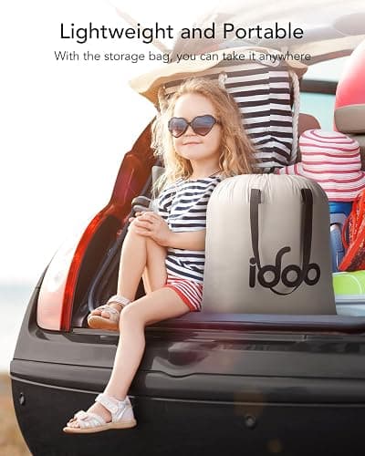 iDOO Queen Air Mattress with Built in Pump, 18 Raised Comfort Inflatable Blow up Mattress, Upgraded Four Chamber Portable Air Bed for Camping, Guests and Home, Colchon Inflable, 650 lbs Max thumbnail 8