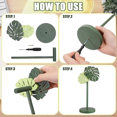 Yookeer Christmas Gamer Gifts for Women Cute Headphone Stand Decorative Monstera Palm Leaves Wood Desk Decor for Gamer Room Office Desk Christmas Gaming Gifts for Girlfriend Office Worker thumbnail 3