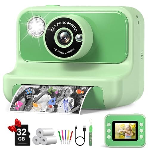 Kids Camera Instant Print, Christmas Birthday Gifts for Girls and Boys, Kids Camera 1080P HD Video Digital Toddler Camera Toy for 3 4 5 6 7 8 9 10 11 12 Years Old - Image 1
