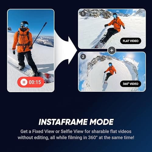 Insta360 X5 - Waterproof 8K 360° Action Camera, Leading Low Light, Invisible Selfie Stick Effect, Rugged and Replaceable Lens, 3-Hour Battery, Built-in Wind Guard, Stabilization, Triple AI Chip Design - Standard Bundle thumbnail 5