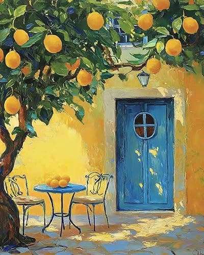 5DDIYART Lemon Fruit Paint by Numbers for Adults Beginner, Paint by Number Kits on Canvas Without Framed,Paint by Easy Acrylic Painting Home Wall Decor 16x20inch - Image 1