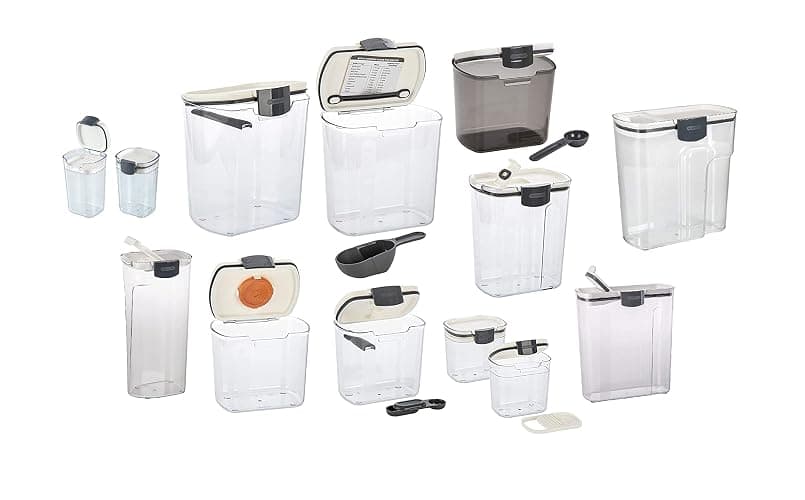Progressive ProKeeper Baker's Airtight Kitchen Storage Canister Container Set for Flour, Sugar & More, Keeps Ingredients Fresh, with Accessories (Multicolor, 13- Piece) - Image 1