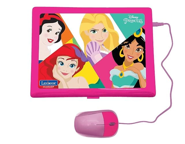 Lexibook Disney Princess - Educational and Bilingual Laptop Spanish/English - Girls Toy with 124 Activities to Learn, Play Games and Music - Pink JC598DPi2 thumbnail 3