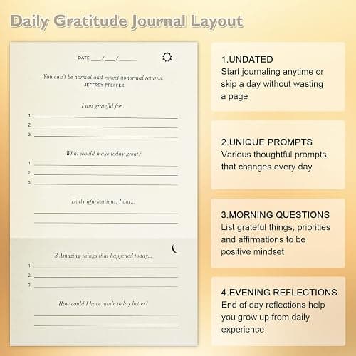 PUKYO The Gratitude Journal, manifestation journal, Daily Journal with Prompts for Affirmation, Happiness, Mindfulness, Positivity, Wellness, Undated Journal for Women & Men(8.5 * 5.5 inches) thumbnail 3