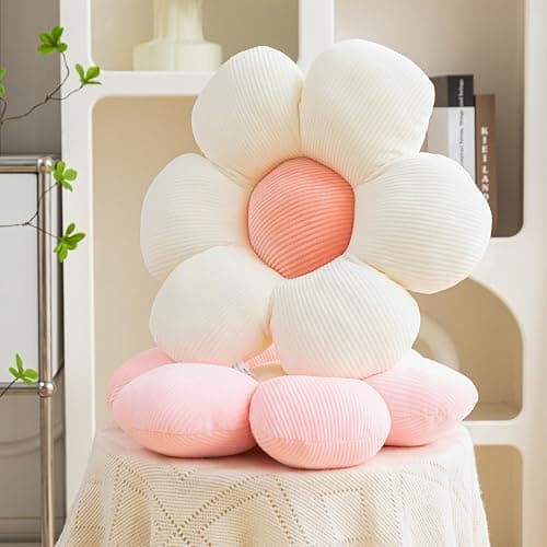 CANGHI Flower Pillow - 3 Pcs Flower Shaped Throw Pillow 15.7'' Cute Daisy Flower Pillow Flower Seating Cushions for Adults Kids Home Bedroom Sofa Chair Couch Decor (White/Lightpink/Pink, 15.74 in) thumbnail 5