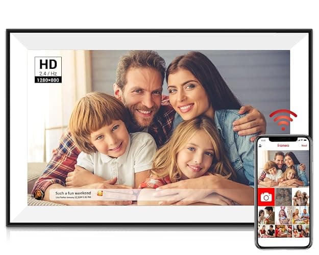 Frameo Digital Picture Frame 10.1 Inch Smart WiFi Digital Photo Frame, IPS Touch Screen, 32GB, Electronic Slideshow, Load from Phone App, Auto-Rotate, for Grandparents & Mothers Day - Image 1