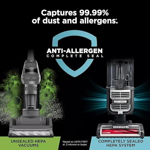 Shark UV730 Navigator Lift-Away Upright Vacuum, PowerFins HairPro Self-Cleaning Brushroll, HEPA Filter with Anti-Allergen Technology, LED Headlights, Swivel Steering, Gray (Renewed) thumbnail 8