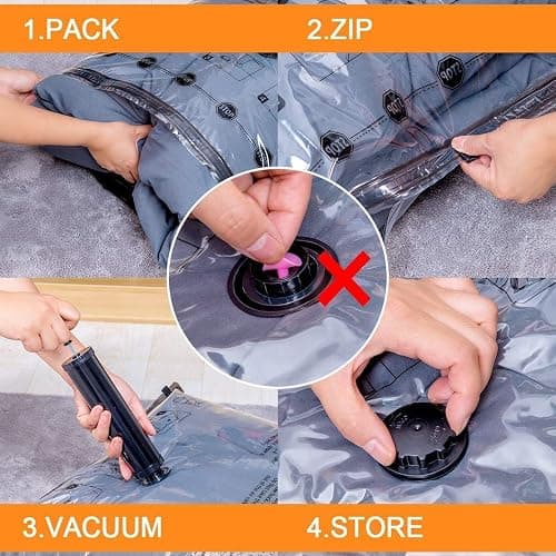 28 Pack Vacuum Storage Bags with Electric Pump, Plastic Packaging Bags,Space Saver Bag for Clothes, Mattress, Blanket, Duvets, Pillows, Comforters, Travel thumbnail 3