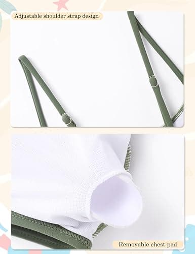 FoWear Girls Swimsuits Bikini Set 2 Pieces Color Block Bikini with Adjustable Shoulder Strap Girls Bathing Suit 7-16Y thumbnail 6