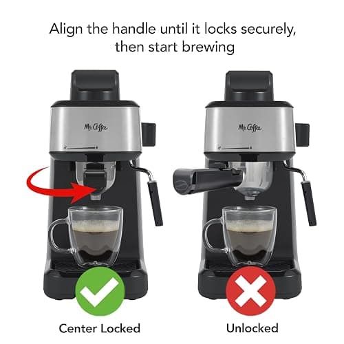 Mr. Coffee 4-Shot Steam Espresso Cappuccino and Latte Maker with Stainless Steel Frothing Pitcher thumbnail 7