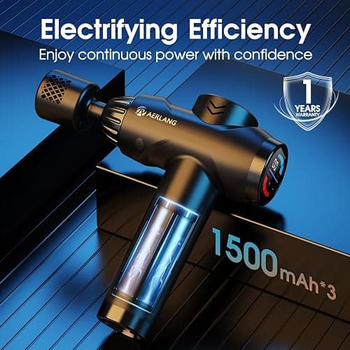 AERLANG Massage Gun with Heat and Cold,Deep Tissue Massage Gun, Back and Neck Massager for Pain Relief,Muscle Percussion Massager,Handheld Messager with 7Heads&Silent Birthday Gifts for him thumbnail 5
