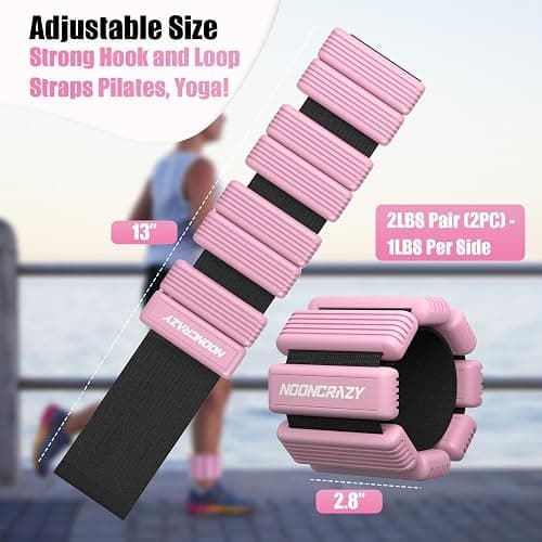 Pilates Wrist Ankle Weights for Women, Wearable Strong Arm & Leg Weights Set of 2(1 lb/2.2 lbs Each), Adjustable Ankle Weights for Walking, Yoga, Dance, Barre, Gym thumbnail 4